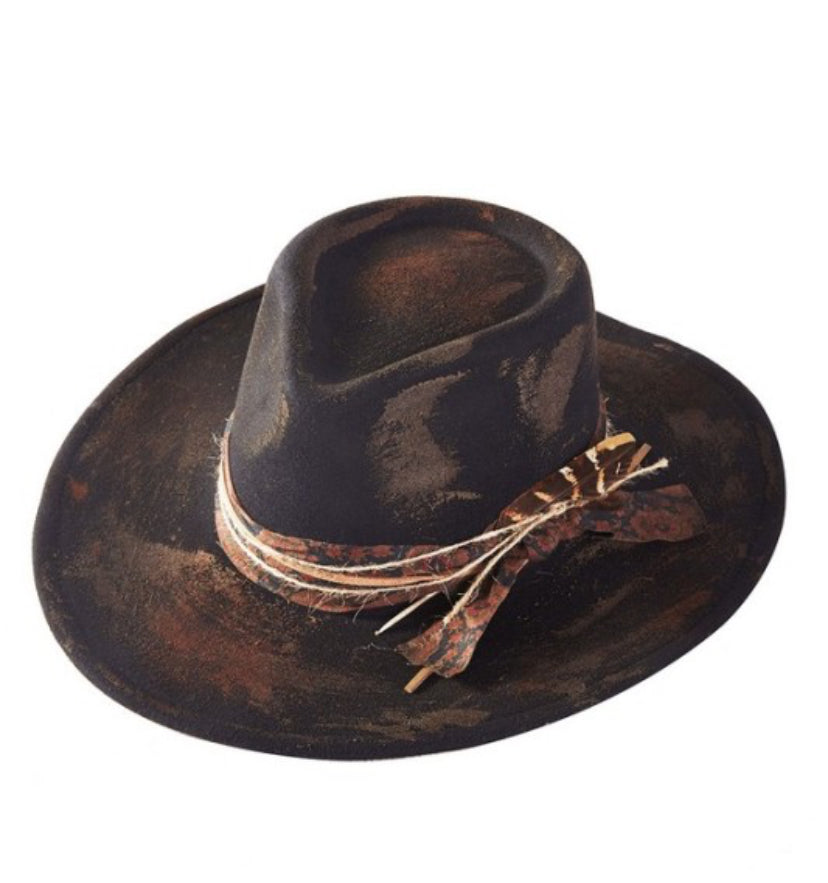 Vintage Versatile BLACK Shapeable Cowgirl & Fedora Hat