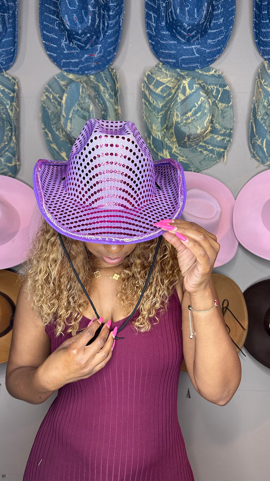 Purple Light up Hats Size 56cm Medium