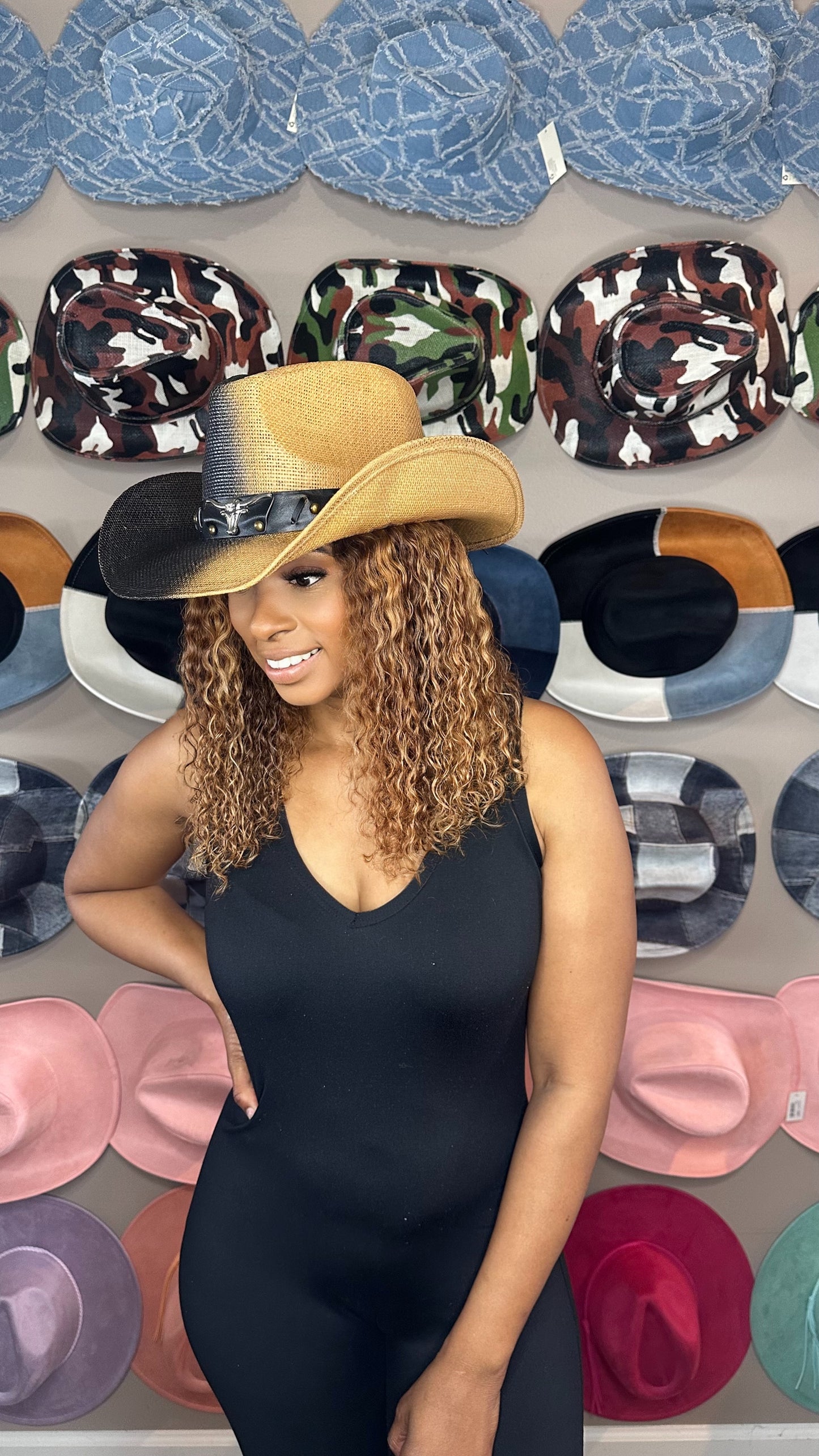 Split Dye Structured Longhorn Cowboy Hat