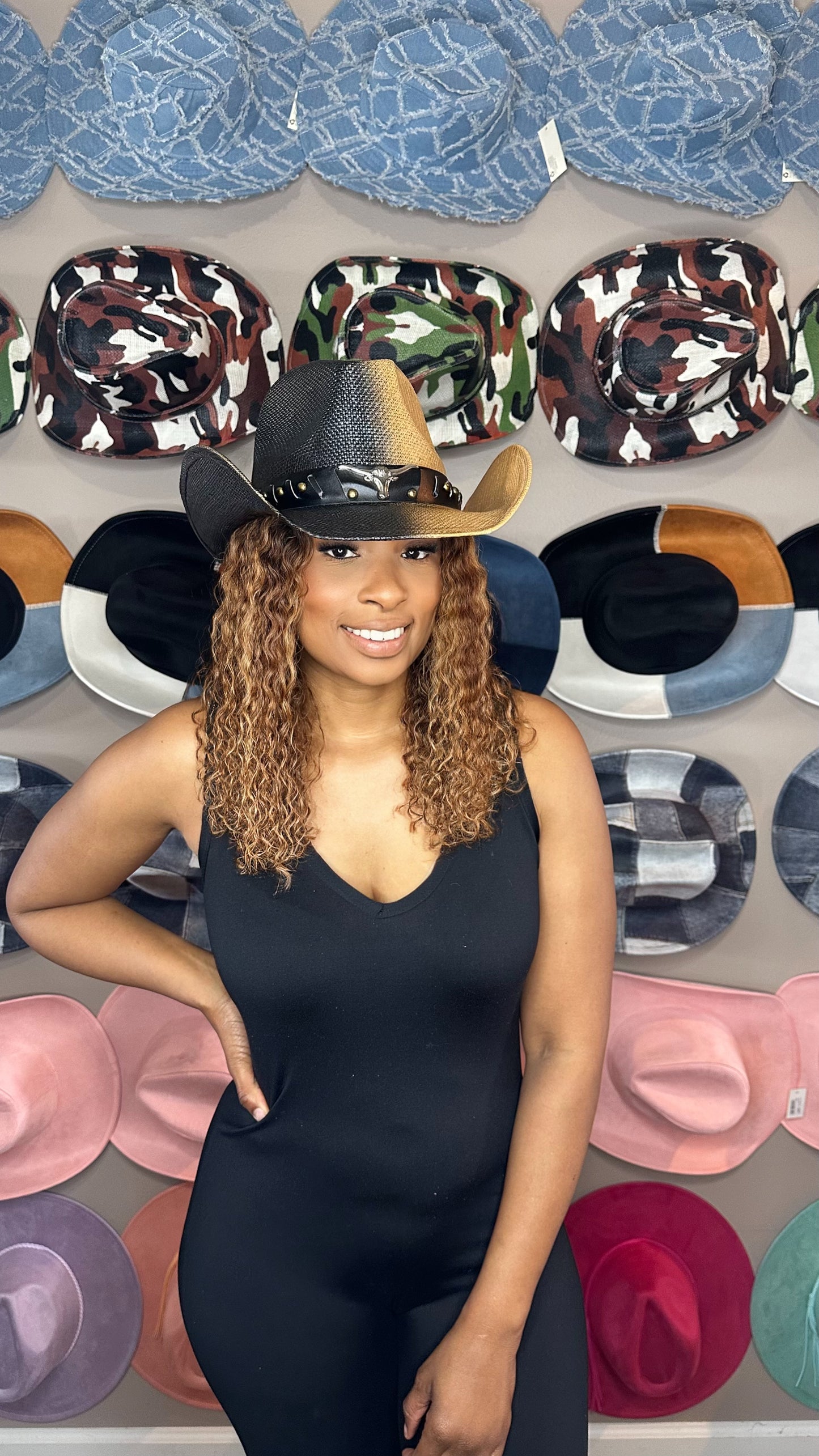 Split Dye Structured Longhorn Cowboy Hat