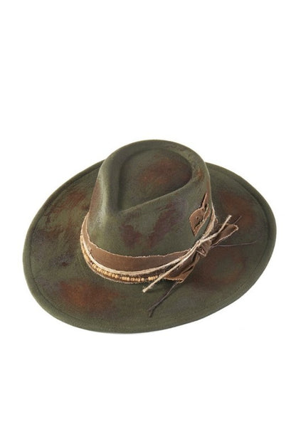 Green Vintage Versatile Shapeable Cowgirl & Fedora Hat