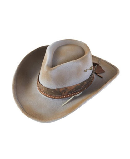 Grey Vintage Versatile Shapeable Cowgirl & Fedora Hat