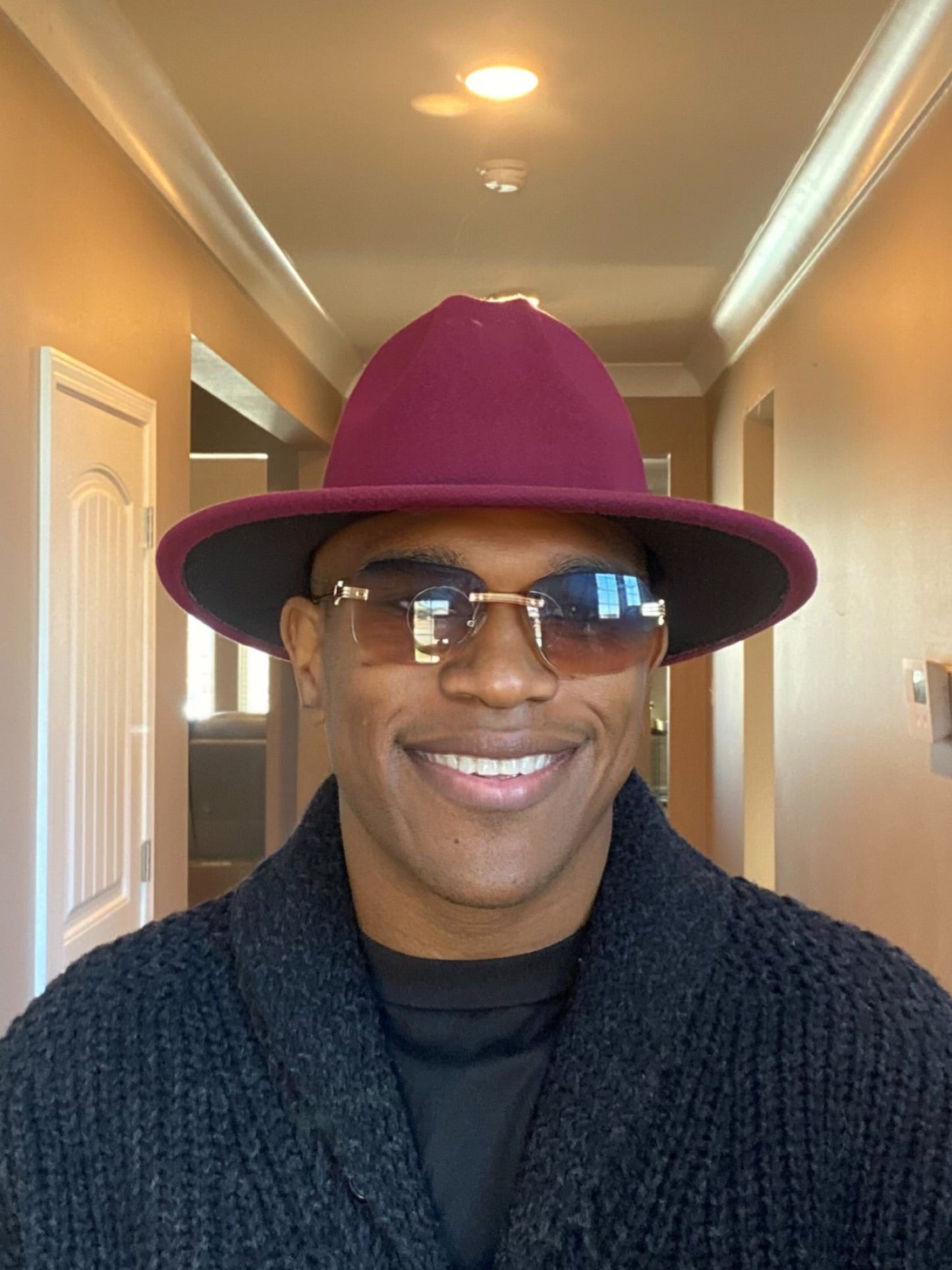 Two Tone Standard Brim Fedora Collection Unisex for Women and Men 58cm