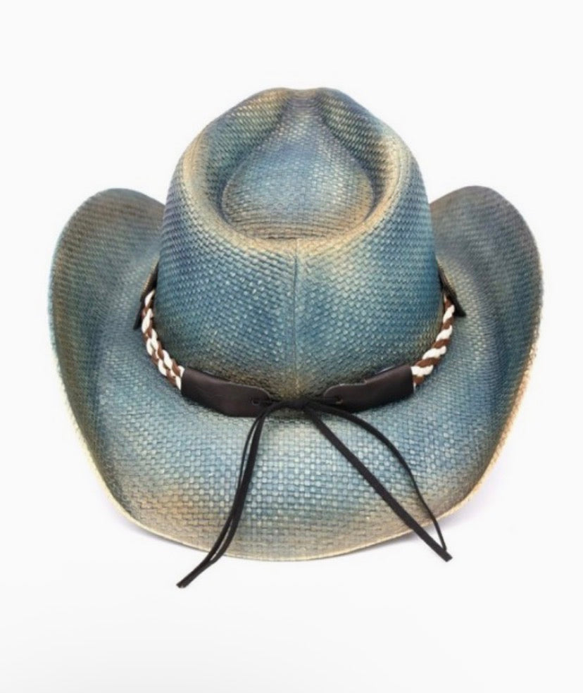 Cowboy Hat With Brass-Cplored Eagle Buckle