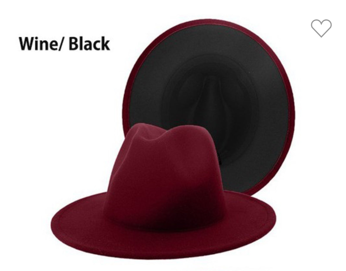 Two Tone Standard Brim Fedora Collection Unisex for Women and Men 58cm