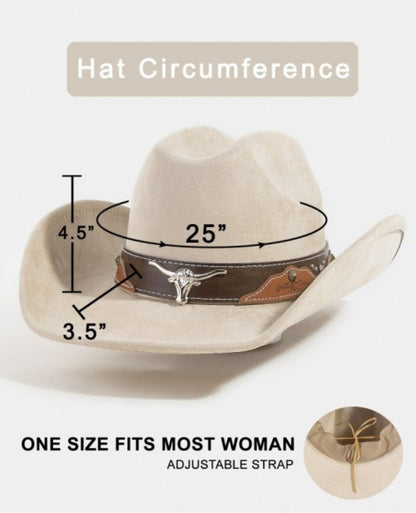 western long horn faux leather strap