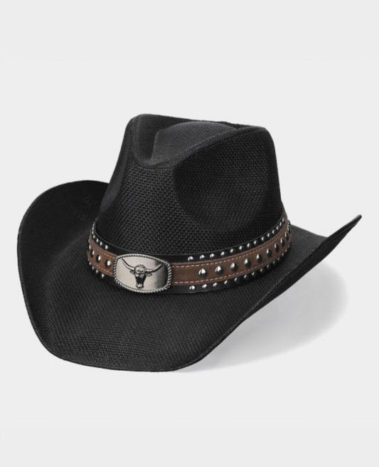 Boho Oval Steer Head Faux Leather