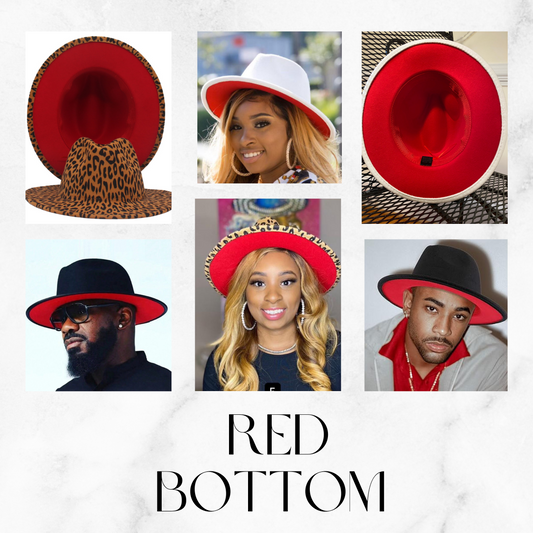 58cm Unisex Fedora Hat w/ Red Bottom Collection