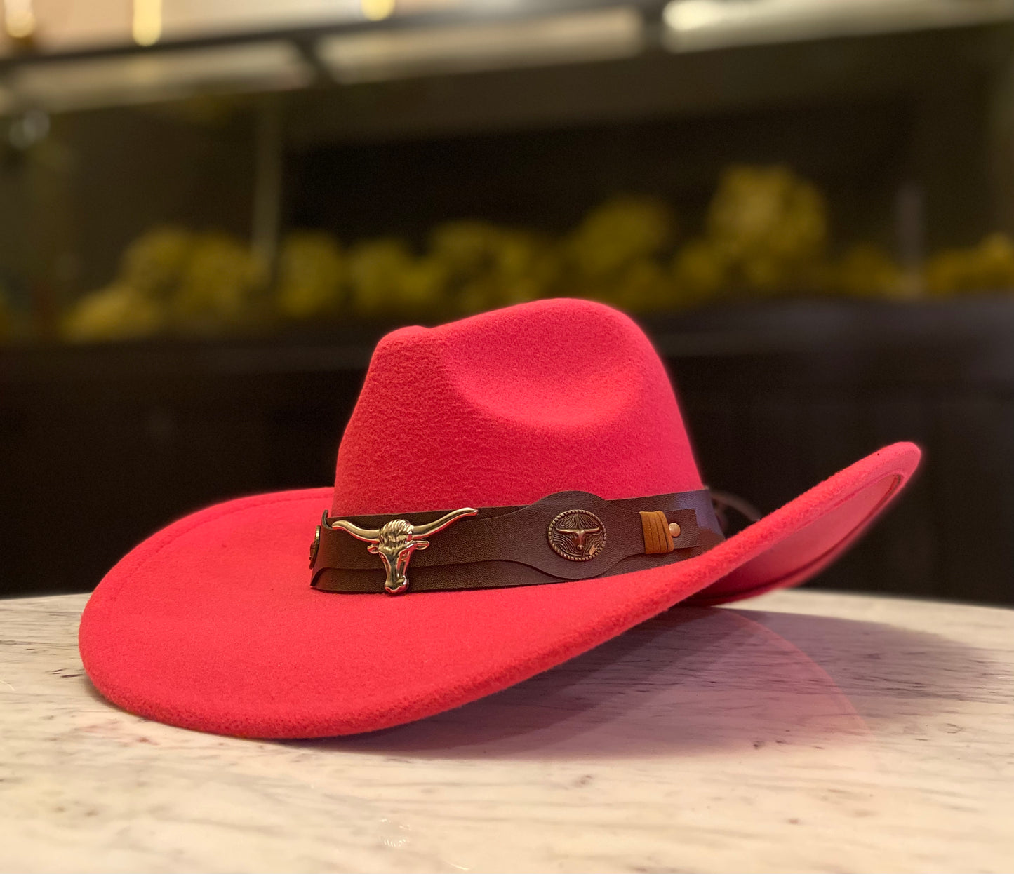 Cowboy hat with Brown Accessory  58cm