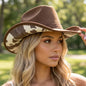 Cow print under brim cowboy