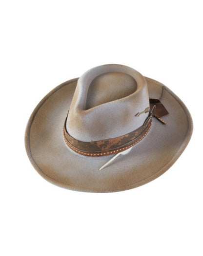 Grey Vintage Versatile Shapeable Cowgirl & Fedora Hat