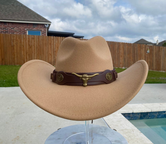 Stylish tan 58cm cowboy hats