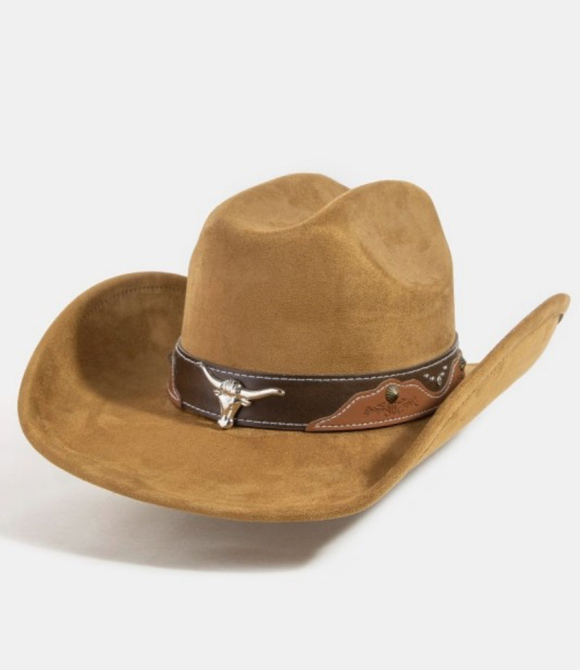 western long horn faux leather strap