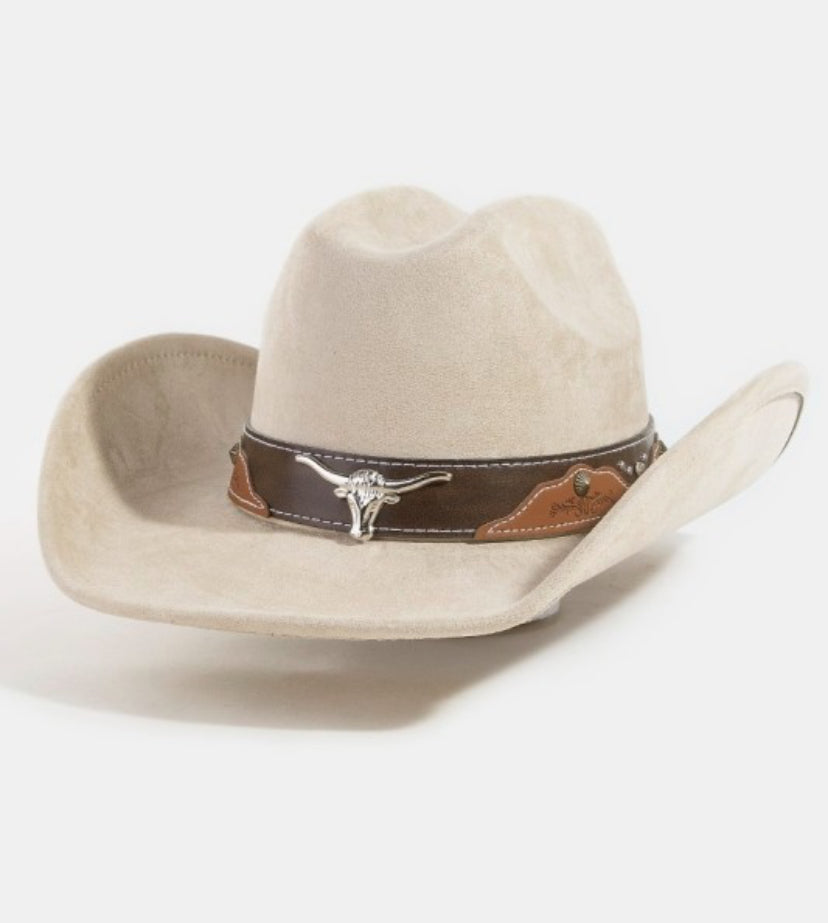 western long horn faux leather strap