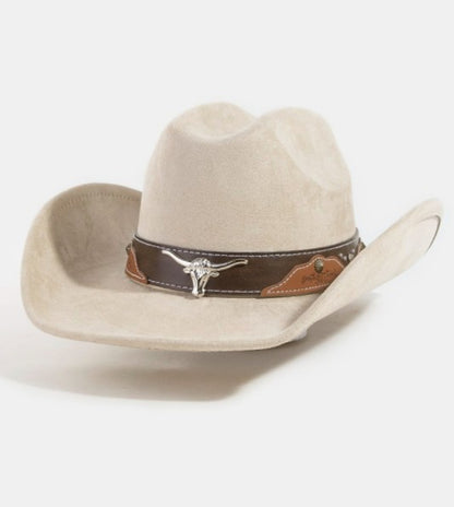 western long horn faux leather strap