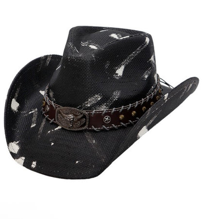 Longhorn Cowboy Hat Size Straw Material Perfect for out doors fits up to 60cm