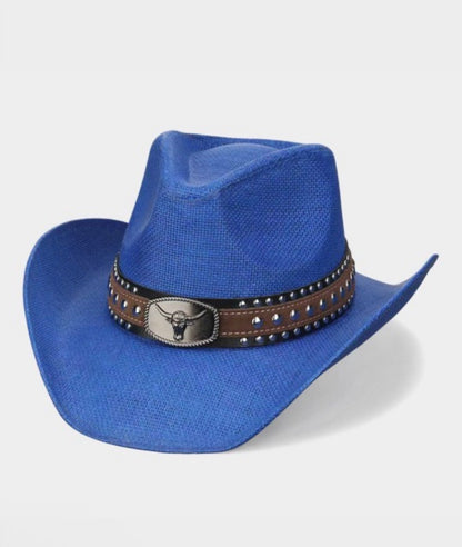 Boho Oval Steer Head Faux Leather