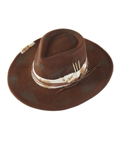 Brown match stick Vintage Versatile Shapeable Cowgirl & Fedora Hat