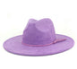 Classic Faux Suede Wide Collection Unisex Fedora Hats Size 60cm Extra Large w/o accessory