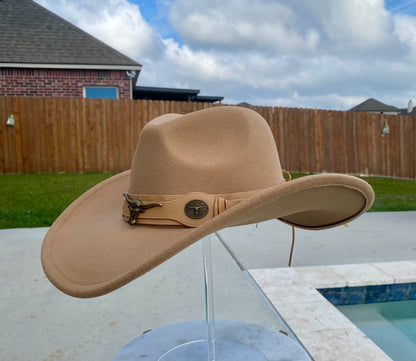Stylish tan 58cm cowboy hats