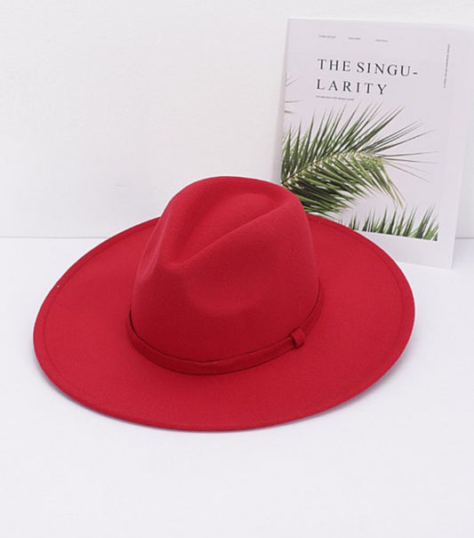 Faux Wool Leo Band Fedora Hat