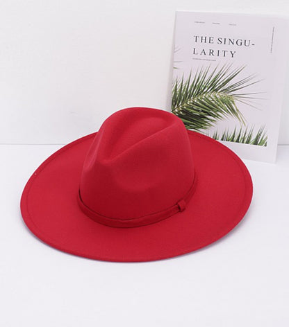 Faux Wool Leo Band Fedora Hat