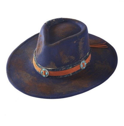 Blue Vintage Versatile Shapeable Cowgirl & Fedora Hat