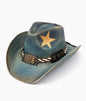 Cowboy Hat With Brass-Cplored Eagle Buckle