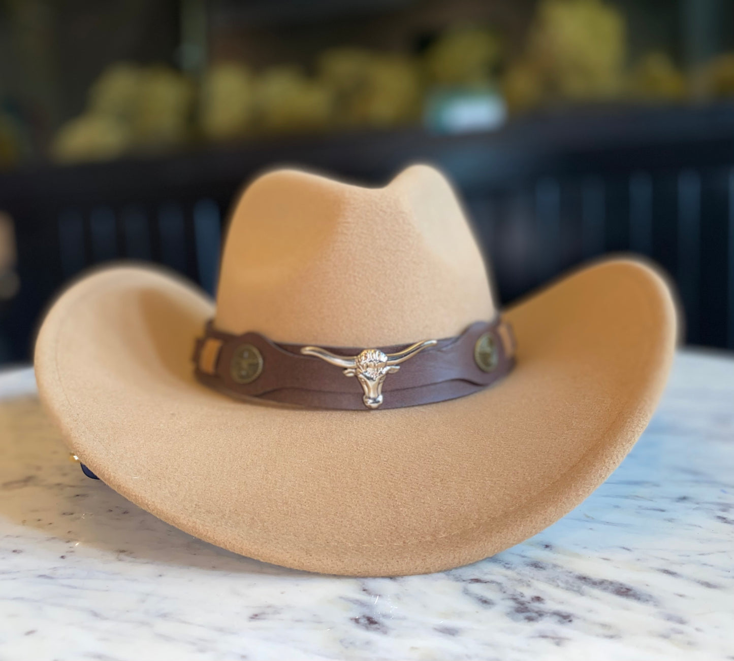 Cowboy hat with Brown Accessory  58cm