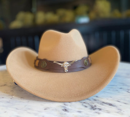 Cowboy hat with Brown Accessory  58cm