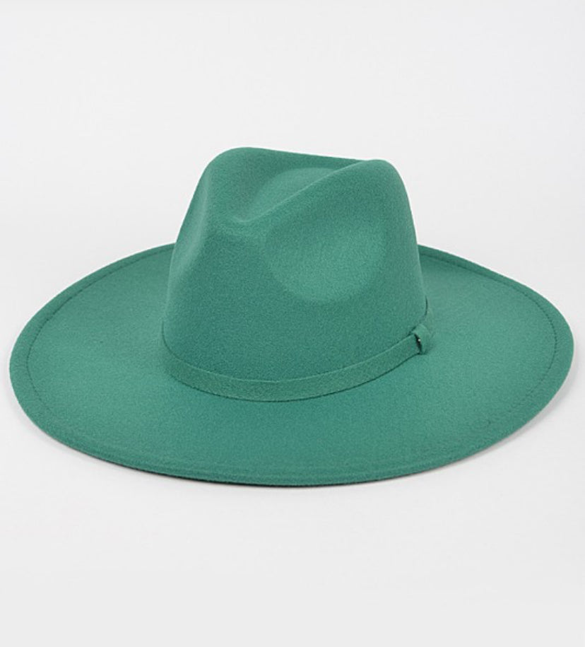 Faux Wool Leo Band Fedora Hat