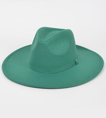 Faux Wool Leo Band Fedora Hat