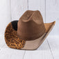 Leopard print color block cowboy hat
