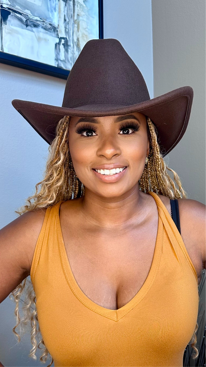 Bold Brim Cowboy Hat Size 60cm XL (Cattleman Crown) Unisex 7 colors available
