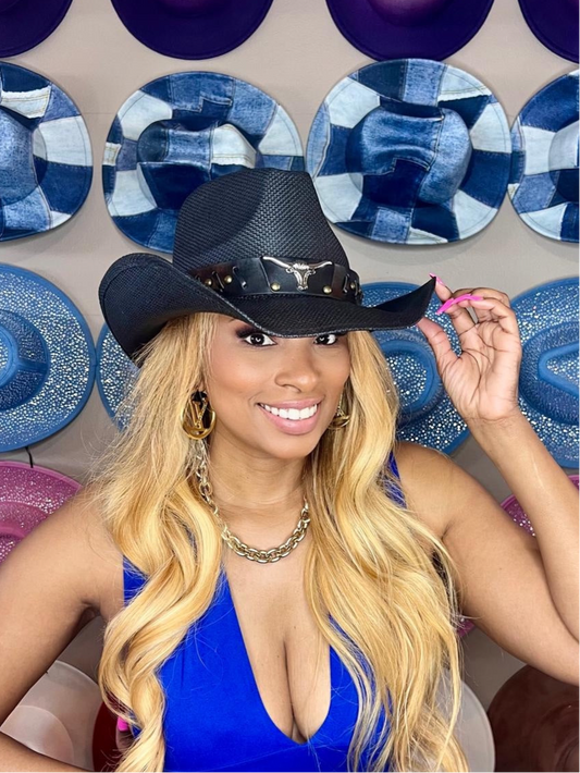 Longhorn Cowboy Hat Size Straw Material Perfect for out doors fits up to 60cm