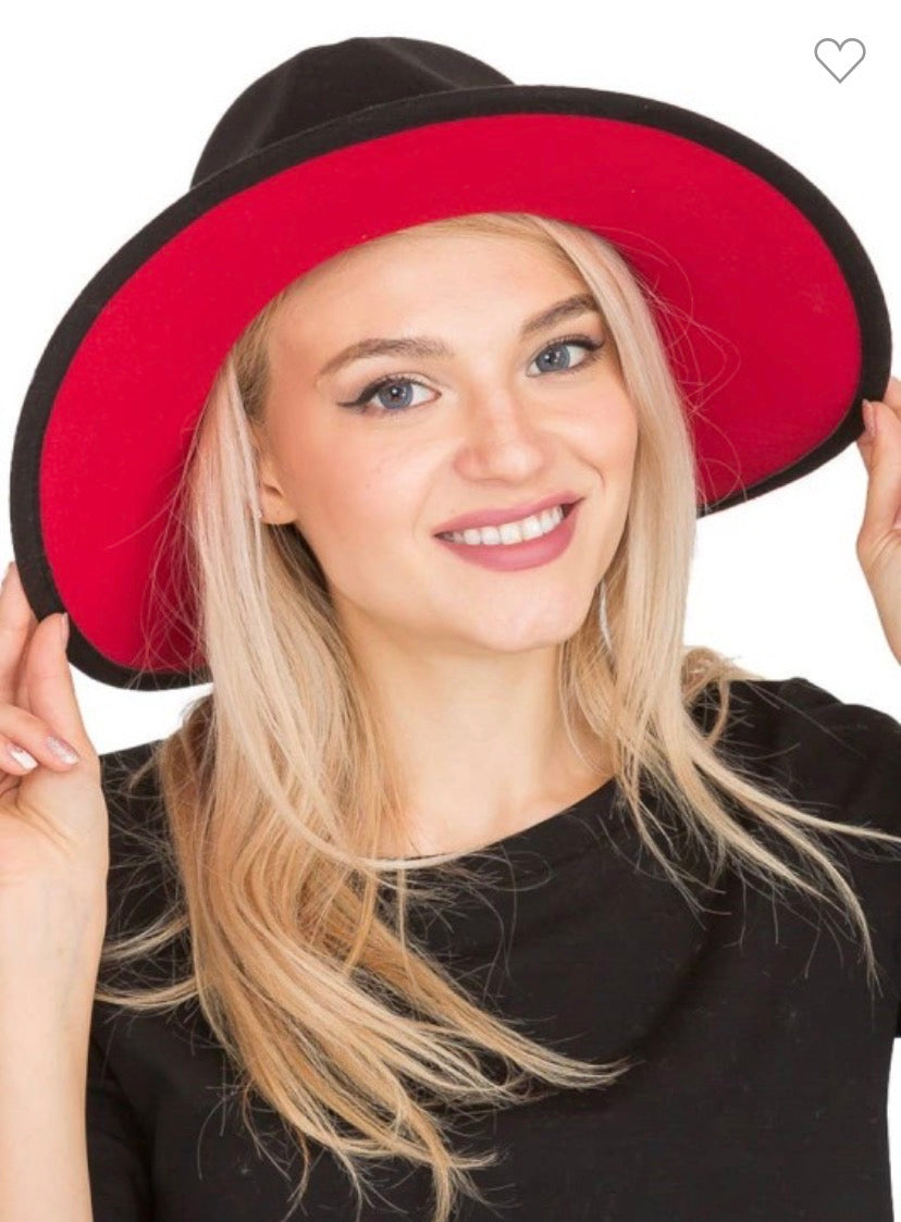 58cm red bottom fedora trio