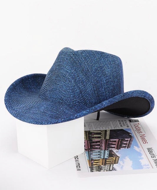 Cotton Denim Print Cowboy Hat
