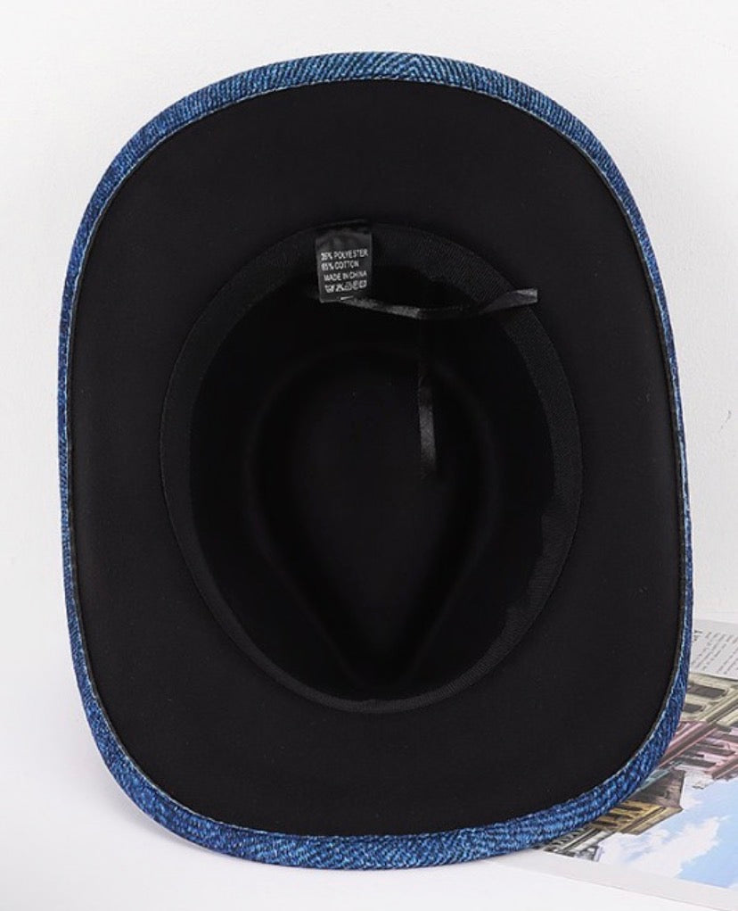 Cotton Denim Print Cowboy Hat