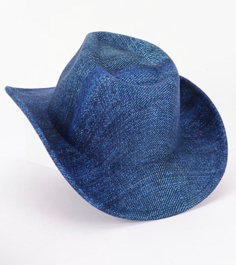 Cotton Denim Print Cowboy Hat