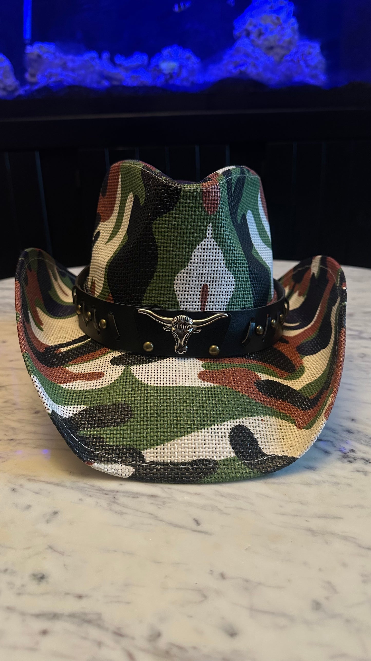 Hat Accessory with Longhorn emblem fits all hat sizes