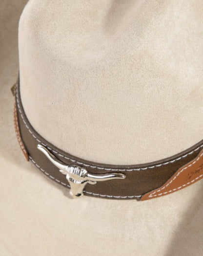 western long horn faux leather strap
