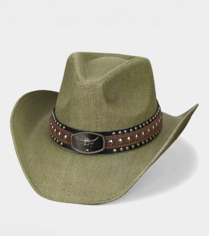 Boho Oval Steer Head Faux Leather