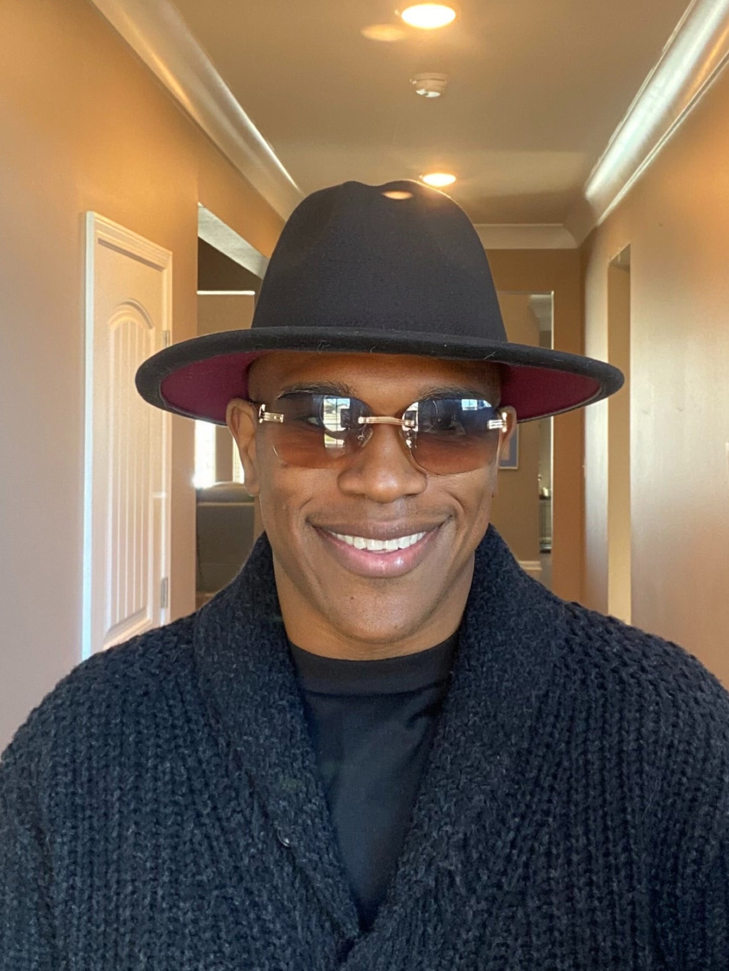 Two Tone Standard Brim Fedora Collection Unisex for Women and Men 58cm