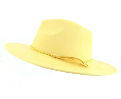 Classic Faux Suede Wide Collection Unisex Fedora Hats Size 60cm Extra Large w/o accessory