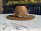 Brown Fedora with Bull Band Accessory 58cm Size