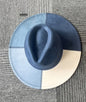 58cm wide brim color block fedora