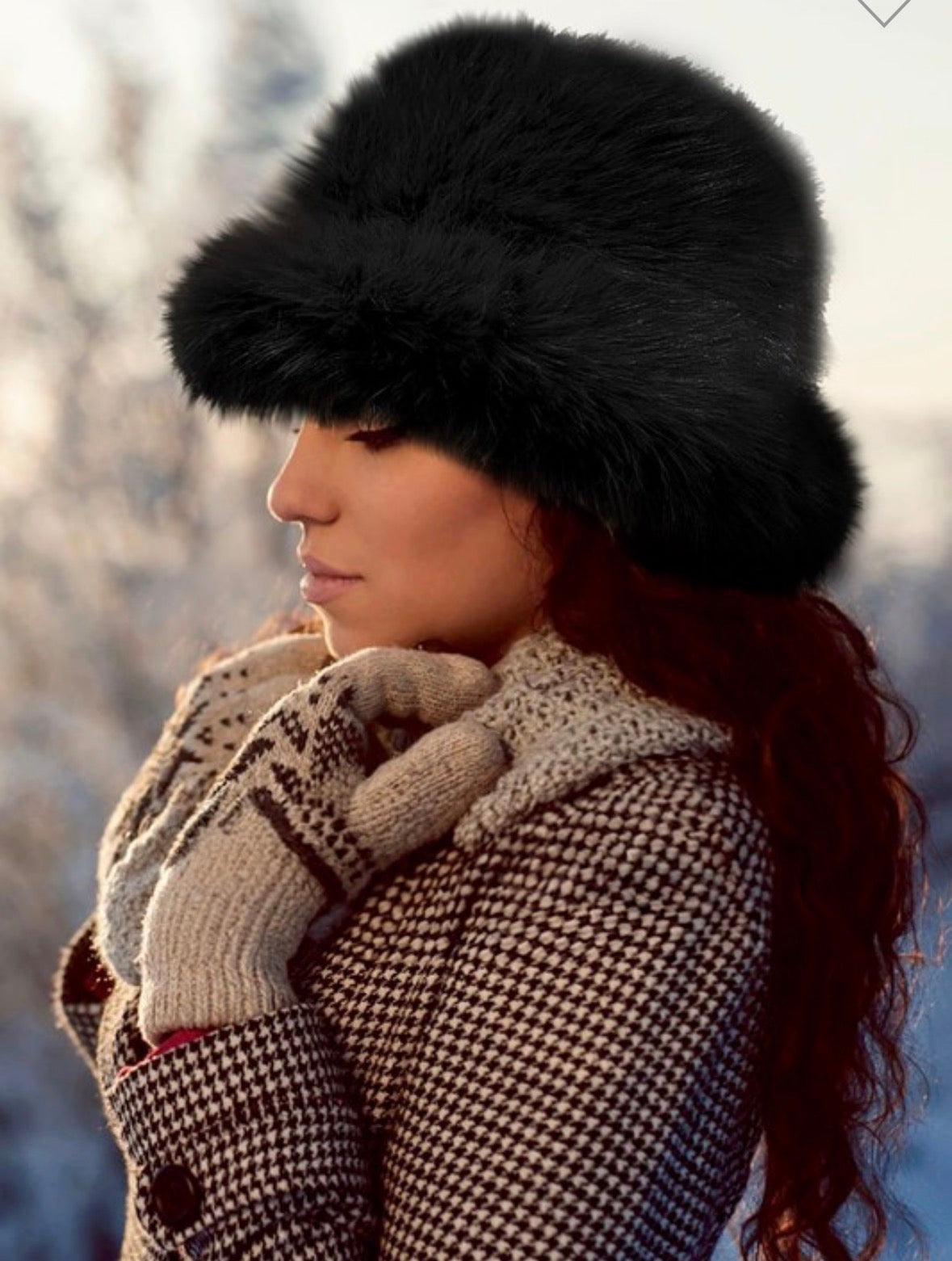 Fluffy Faux Fur Adjustable Strap Winter Bucket
Hat