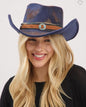 Blue Vintage Versatile Shapeable Cowgirl & Fedora Hat