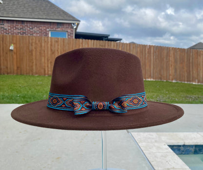 Fedoras Solid Color Modern Colors Unisex Stylish blue trim accessory