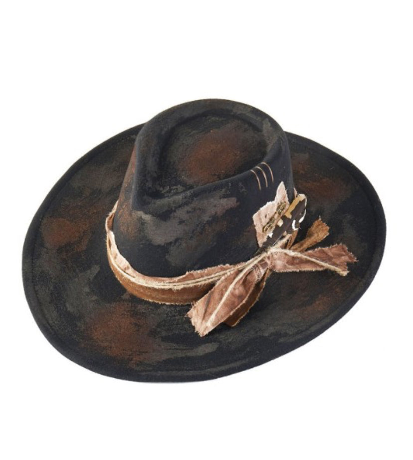 Vintage Versatile BLACK Shapeable Cowgirl & Fedora Hat